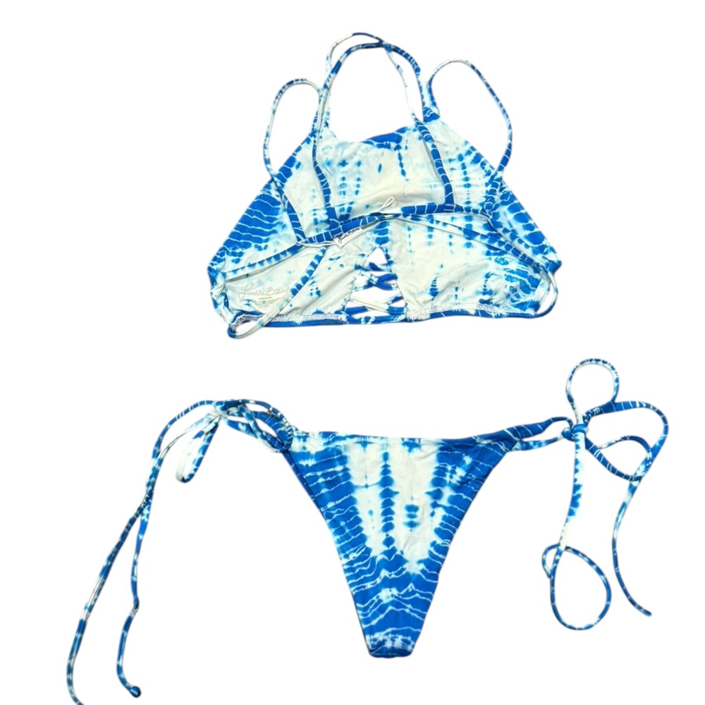 NEW FRANKIE’S BIKINIS Marley Blue Crush Tie Dye Bikini Swim Set - Picture 4 of 9